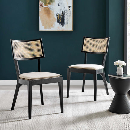 Modway EEI-6080 Caledonia Fabric Upholstered Wood Dining Chair Set of 2 Modway
