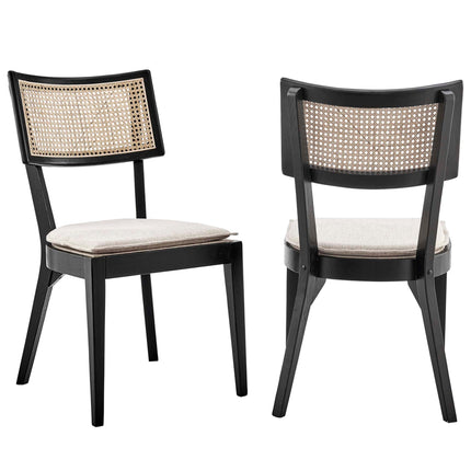 Modway EEI-6080 Caledonia Fabric Upholstered Wood Dining Chair Set of 2 Modway