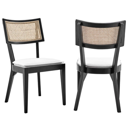 Modway EEI-6080 Caledonia Fabric Upholstered Wood Dining Chair Set of 2 Modway