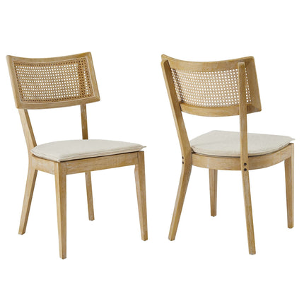 Modway EEI-6080 Caledonia Fabric Upholstered Wood Dining Chair Set of 2 Modway