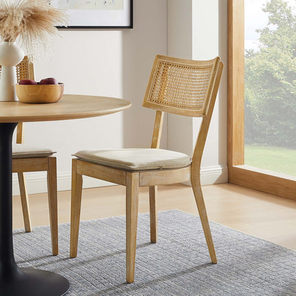 Modway EEI-6080 Caledonia Fabric Upholstered Wood Dining Chair Set of 2 Modway