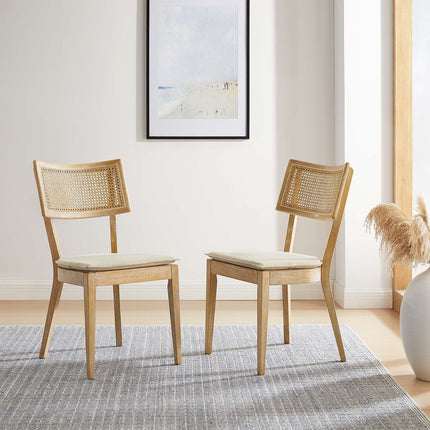Modway EEI-6080 Caledonia Fabric Upholstered Wood Dining Chair Set of 2 Modway