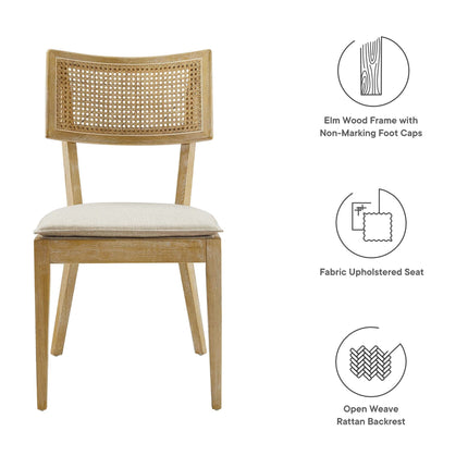 Modway EEI-6080 Caledonia Fabric Upholstered Wood Dining Chair Set of 2 Modway