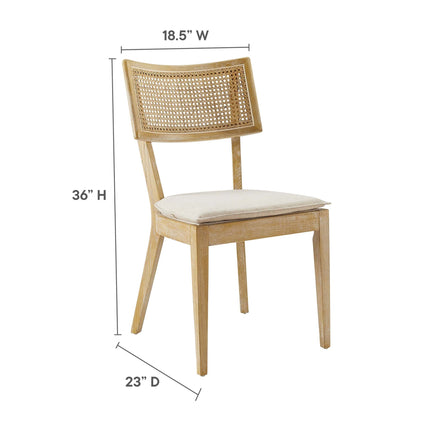 Modway EEI-6080 Caledonia Fabric Upholstered Wood Dining Chair Set of 2 Modway