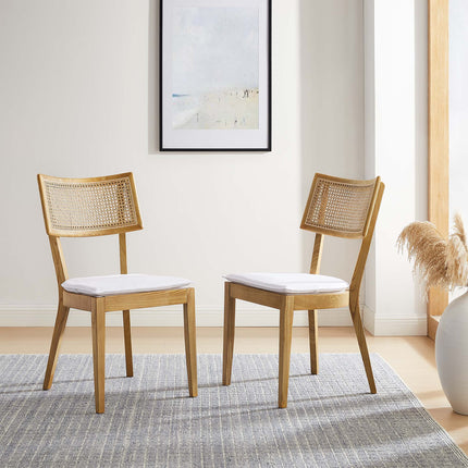 Modway EEI-6080 Caledonia Fabric Upholstered Wood Dining Chair Set of 2 Modway