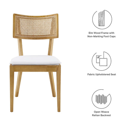 Modway EEI-6080 Caledonia Fabric Upholstered Wood Dining Chair Set of 2 Modway