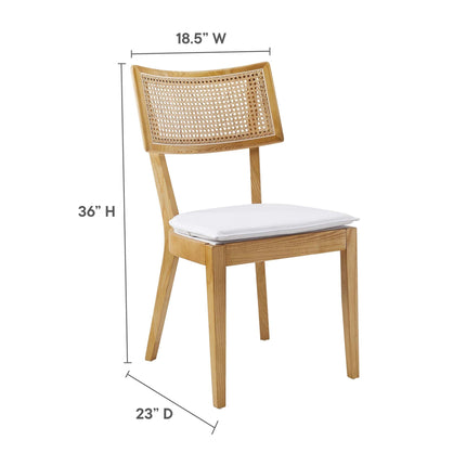 Modway EEI-6080 Caledonia Fabric Upholstered Wood Dining Chair Set of 2 Modway