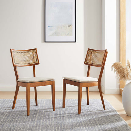 Modway EEI-6080 Caledonia Fabric Upholstered Wood Dining Chair Set of 2 Modway