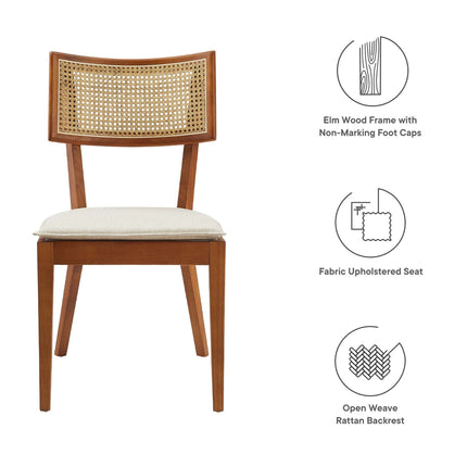 Modway EEI-6080 Caledonia Fabric Upholstered Wood Dining Chair Set of 2 Modway