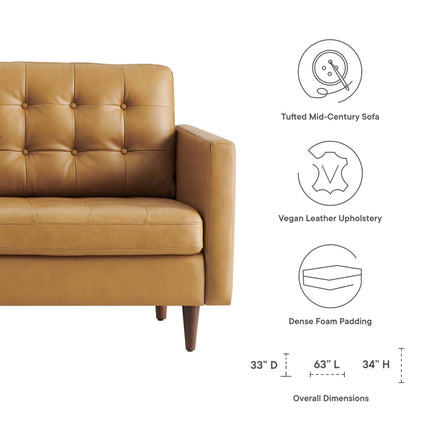 Modway EEI-6100 Exalt Tufted Leather Loveseat Modway