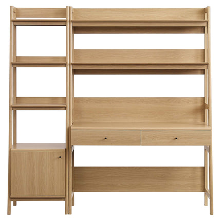 Modway EEI-6111 Bixby 2-Piece Wood Office Desk and Bookshelf Modway