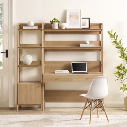 Modway EEI-6111 Bixby 2-Piece Wood Office Desk and Bookshelf Modway