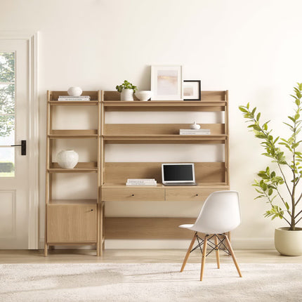 Modway EEI-6111 Bixby 2-Piece Wood Office Desk and Bookshelf Modway