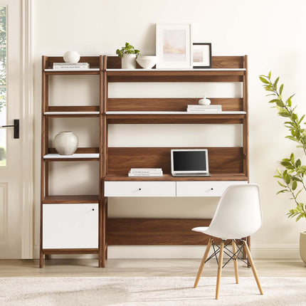 Modway EEI-6111 Bixby 2-Piece Wood Office Desk and Bookshelf Modway
