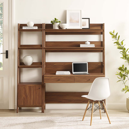 Modway EEI-6111 Bixby 2-Piece Wood Office Desk and Bookshelf Modway