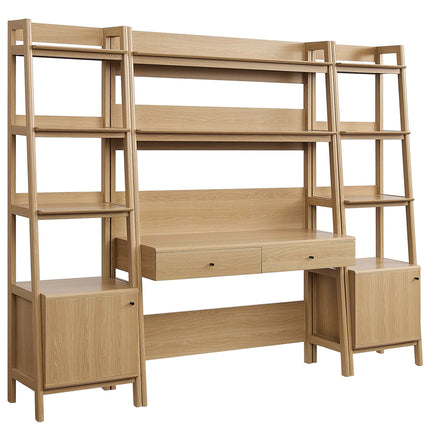 Modway EEI-6114 Bixby 3-Piece Wood Office Desk and Bookshelf Modway