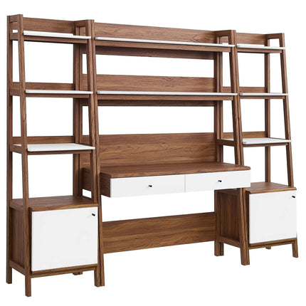 Modway EEI-6114 Bixby 3-Piece Wood Office Desk and Bookshelf Modway