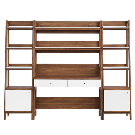Modway EEI-6114 Bixby 3-Piece Wood Office Desk and Bookshelf Modway