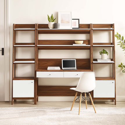 Modway EEI-6114 Bixby 3-Piece Wood Office Desk and Bookshelf Modway