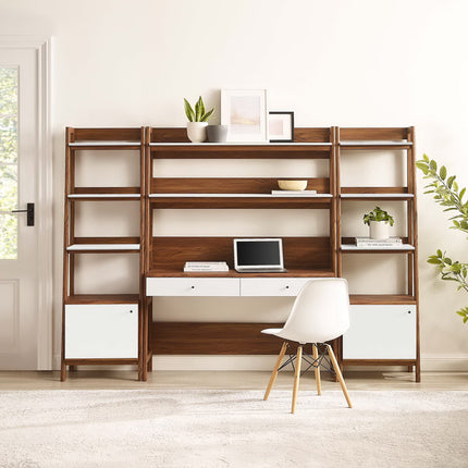 Modway EEI-6114 Bixby 3-Piece Wood Office Desk and Bookshelf Modway