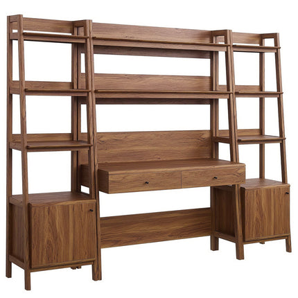 Modway EEI-6114 Bixby 3-Piece Wood Office Desk and Bookshelf Modway