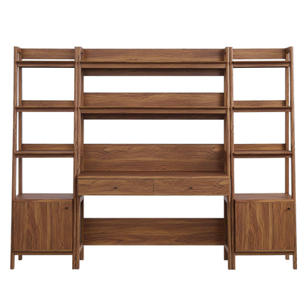 Modway EEI-6114 Bixby 3-Piece Wood Office Desk and Bookshelf Modway