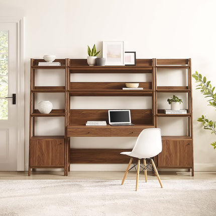 Modway EEI-6114 Bixby 3-Piece Wood Office Desk and Bookshelf Modway