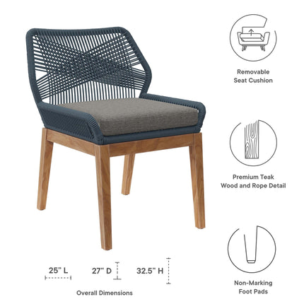 Modway EEI-6118 Wellspring 5-Piece Outdoor Patio Teak Wood Dining Set Modway