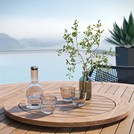 Modway EEI-6118 Wellspring 5-Piece Outdoor Patio Teak Wood Dining Set Modway