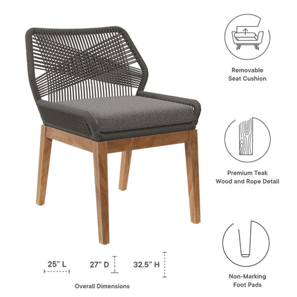 Modway EEI-6118 Wellspring 5-Piece Outdoor Patio Teak Wood Dining Set Modway