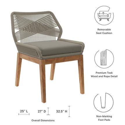 Modway EEI-6118 Wellspring 5-Piece Outdoor Patio Teak Wood Dining Set Modway