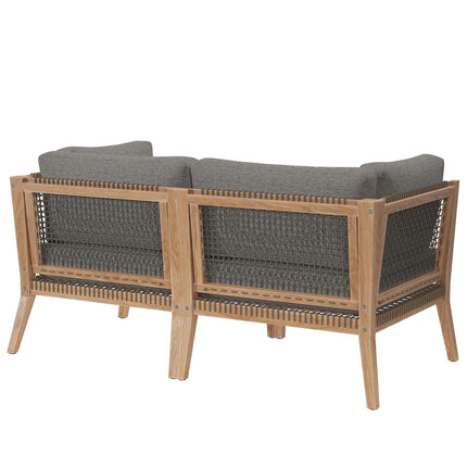 Modway EEI-6119 Clearwater Outdoor Patio Teak Wood Loveseat Modway