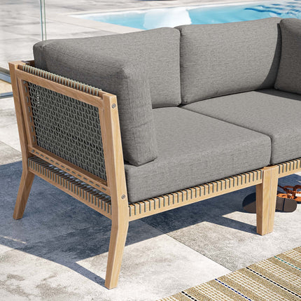 Modway EEI-6119 Clearwater Outdoor Patio Teak Wood Loveseat Modway