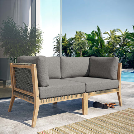 Modway EEI-6119 Clearwater Outdoor Patio Teak Wood Loveseat Modway