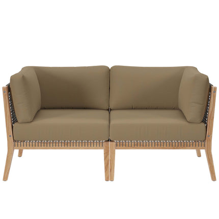 Modway EEI-6119 Clearwater Outdoor Patio Teak Wood Loveseat Modway