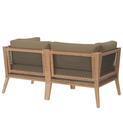 Modway EEI-6119 Clearwater Outdoor Patio Teak Wood Loveseat Modway