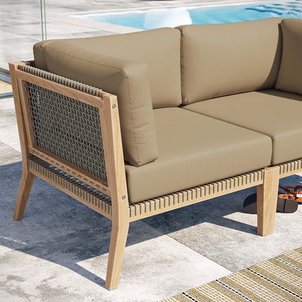 Modway EEI-6119 Clearwater Outdoor Patio Teak Wood Loveseat Modway