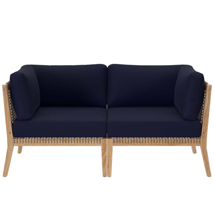 Modway EEI-6119 Clearwater Outdoor Patio Teak Wood Loveseat Modway