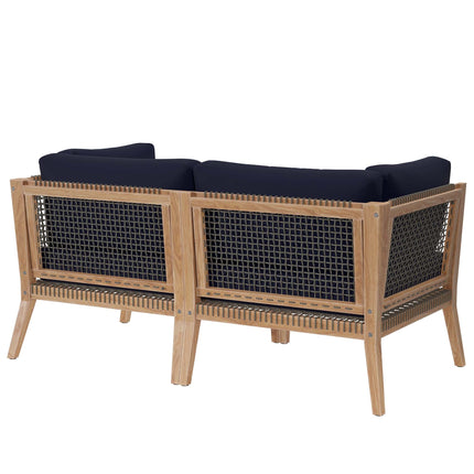 Modway EEI-6119 Clearwater Outdoor Patio Teak Wood Loveseat Modway