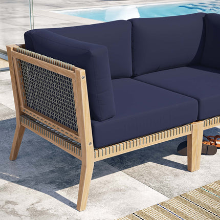 Modway EEI-6119 Clearwater Outdoor Patio Teak Wood Loveseat Modway