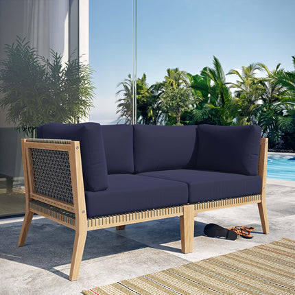 Modway EEI-6119 Clearwater Outdoor Patio Teak Wood Loveseat Modway