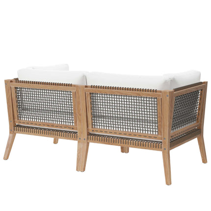 Modway EEI-6119 Clearwater Outdoor Patio Teak Wood Loveseat Modway