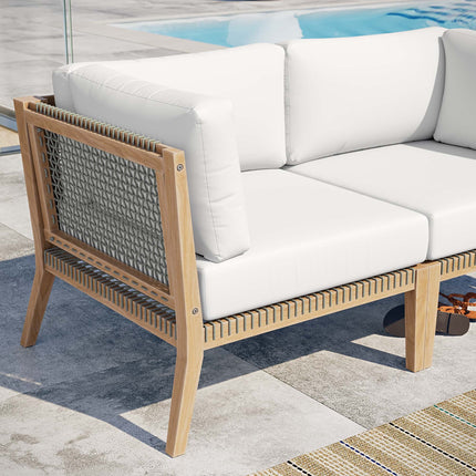 Modway EEI-6119 Clearwater Outdoor Patio Teak Wood Loveseat Modway
