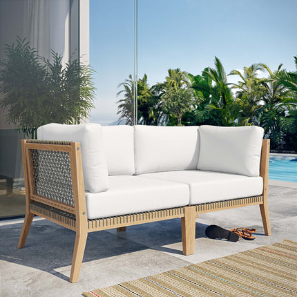 Modway EEI-6119 Clearwater Outdoor Patio Teak Wood Loveseat Modway