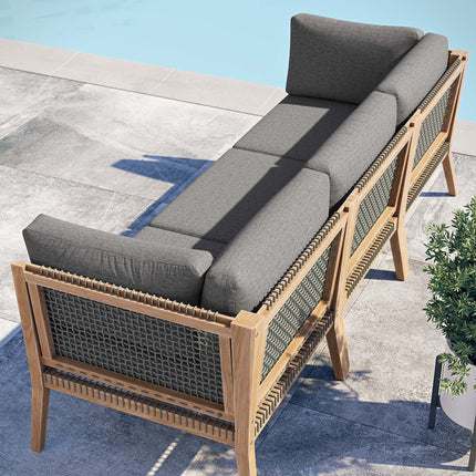 Modway EEI-6120 Clearwater Outdoor Patio Teak Wood Sofa Modway