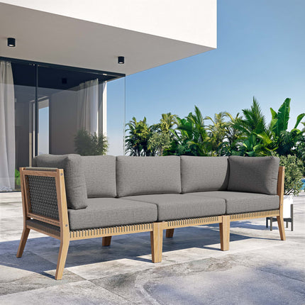 Modway EEI-6120 Clearwater Outdoor Patio Teak Wood Sofa Modway