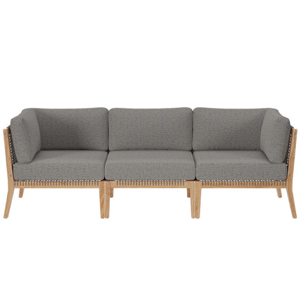 Modway EEI-6120 Clearwater Outdoor Patio Teak Wood Sofa Modway