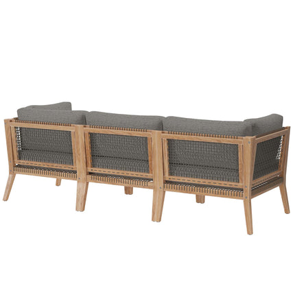 Modway EEI-6120 Clearwater Outdoor Patio Teak Wood Sofa Modway