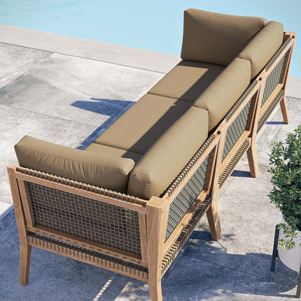 Modway EEI-6120 Clearwater Outdoor Patio Teak Wood Sofa Modway