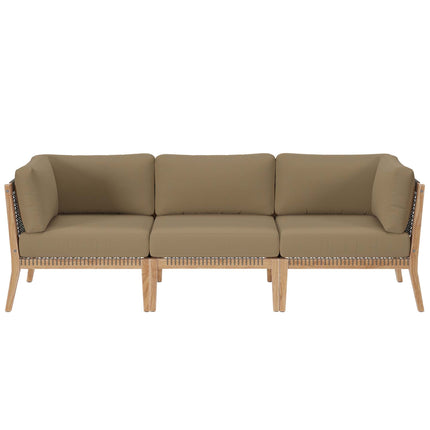 Modway EEI-6120 Clearwater Outdoor Patio Teak Wood Sofa Modway